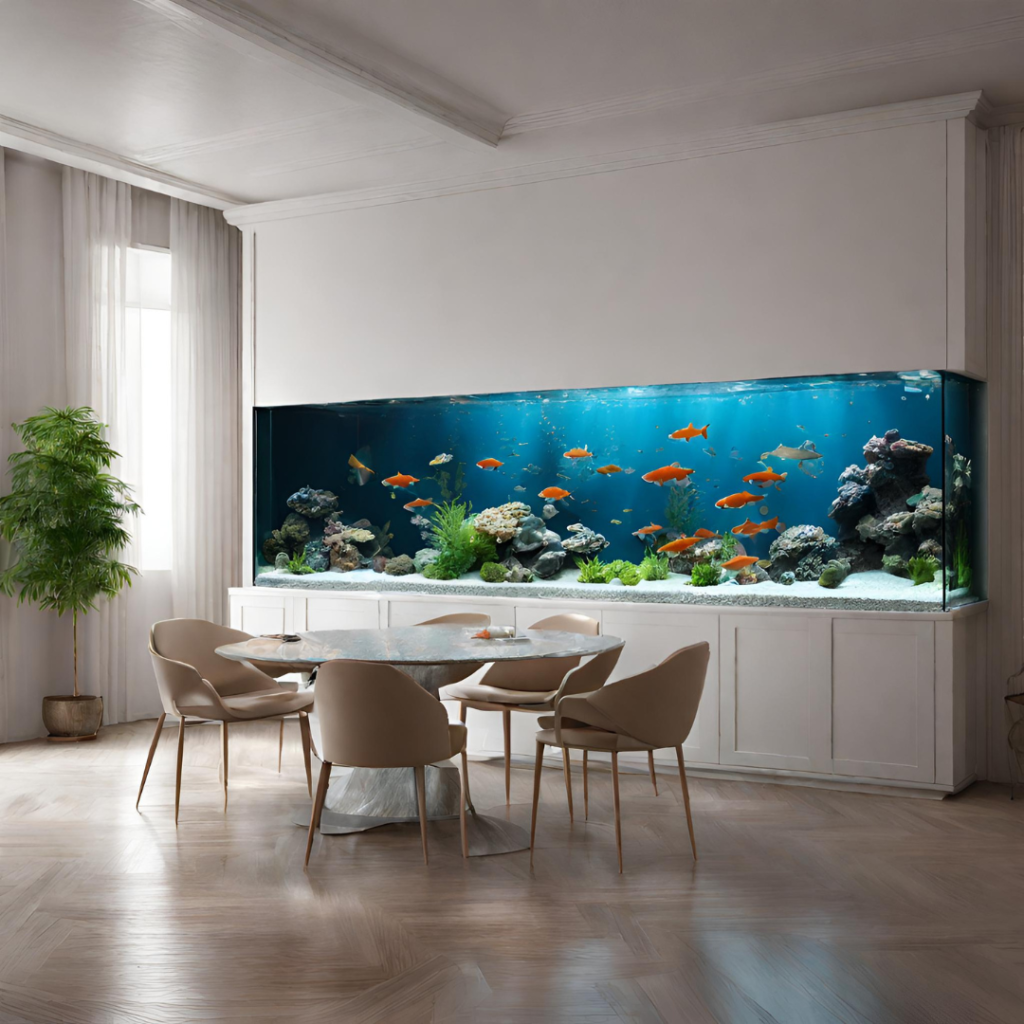 aquarium intégré dans un meuble